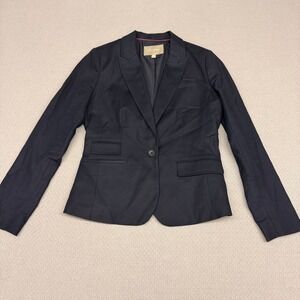 Banana Republic Blazer Womens 8 Navy Blue One Button Jacket Formal Preppy